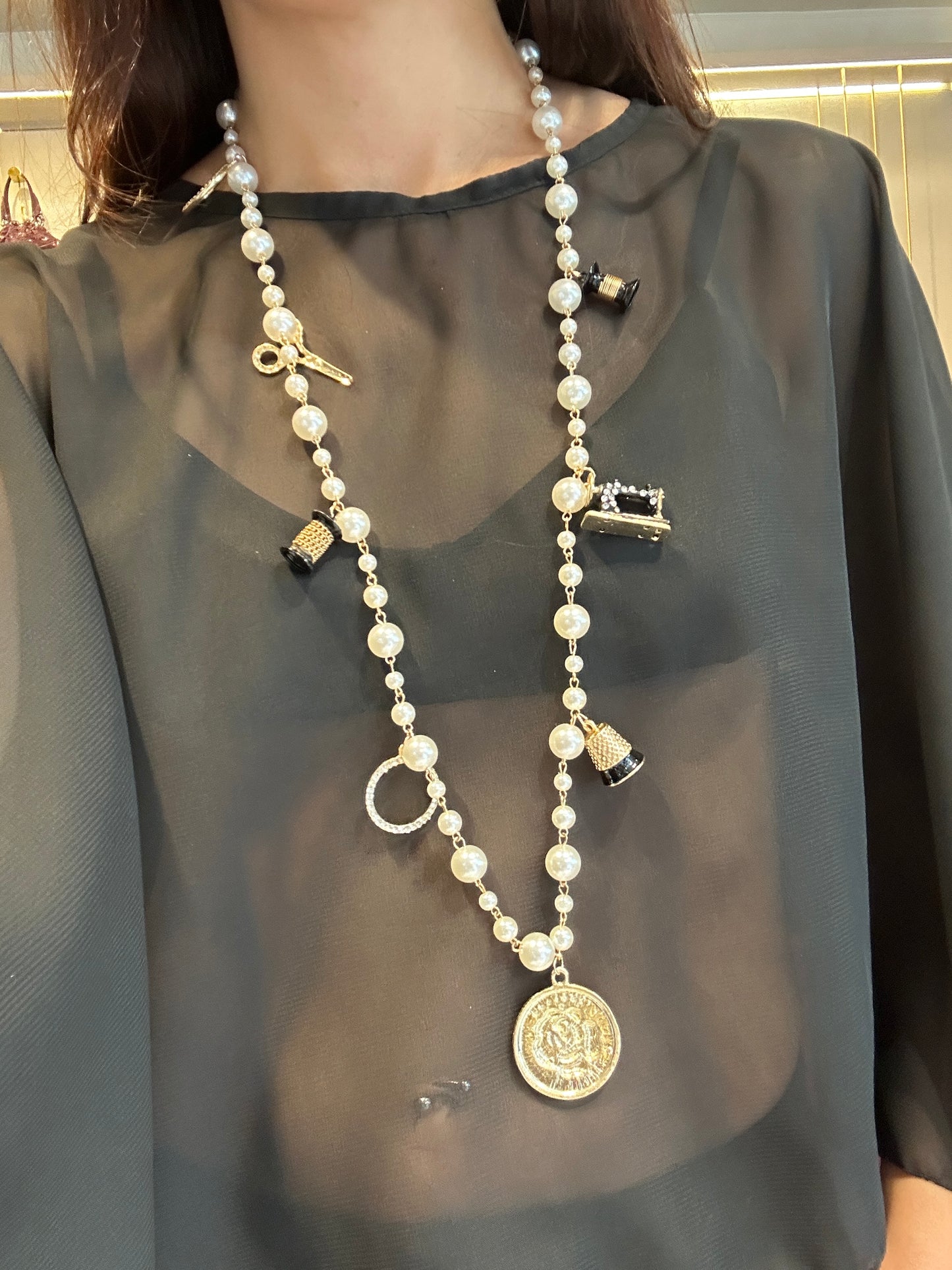 Collar de perlas mix dijes