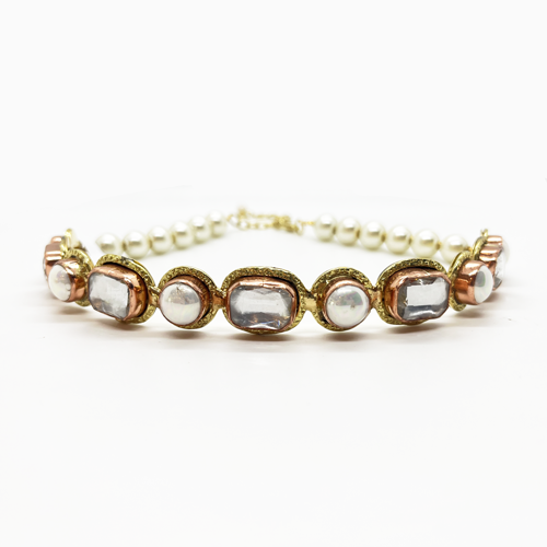 Choker cristales y perlas