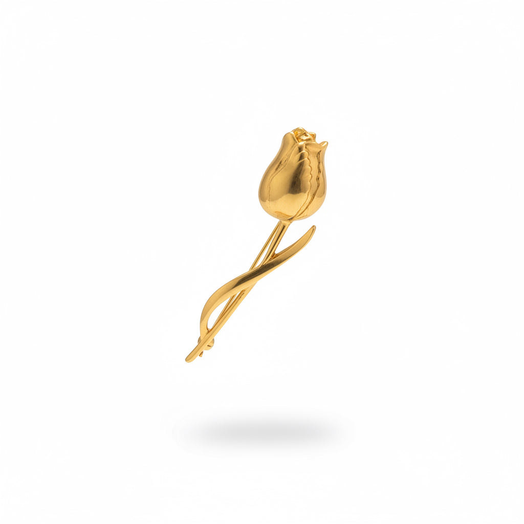 broche de rosa rdorado
