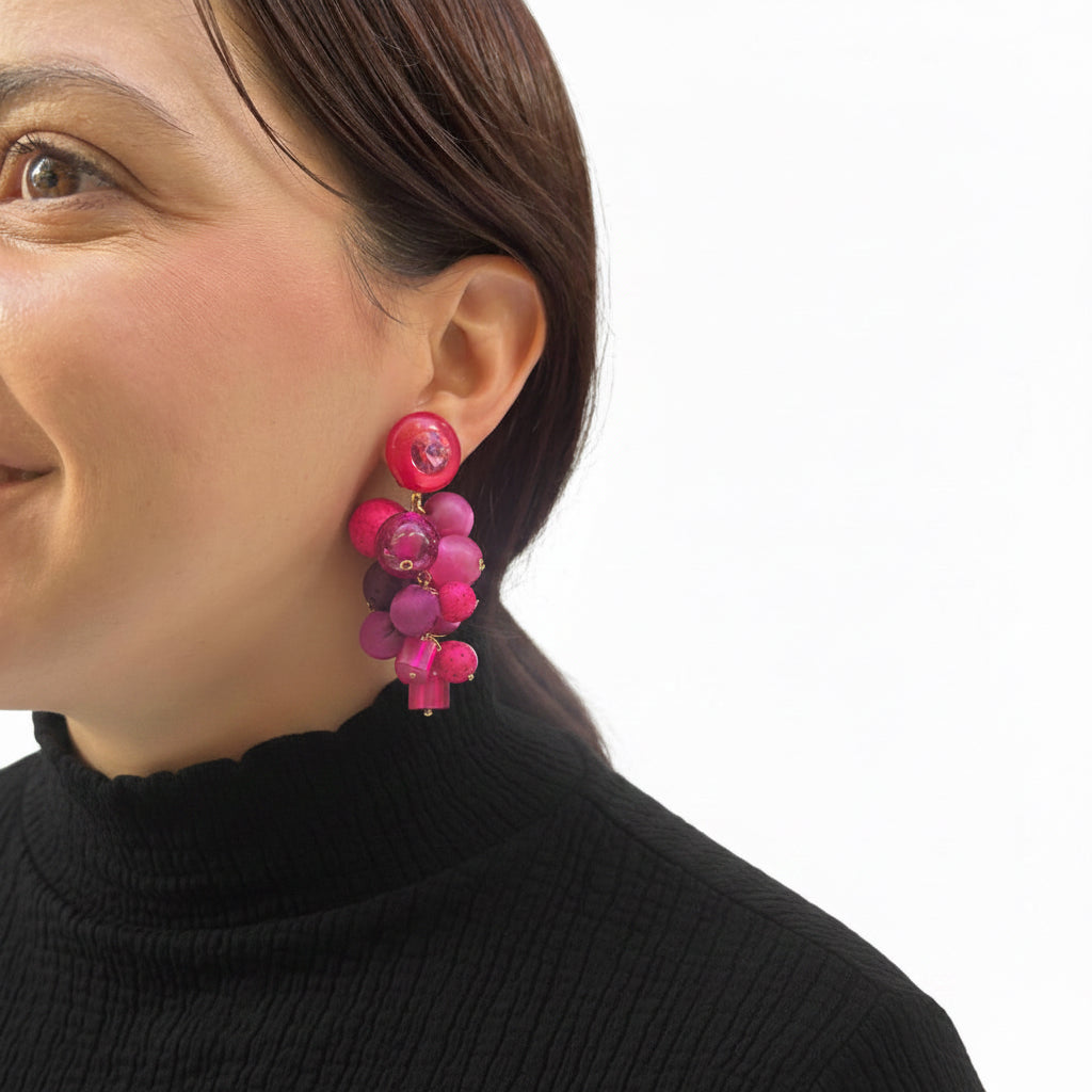 Aros fucsia de resina