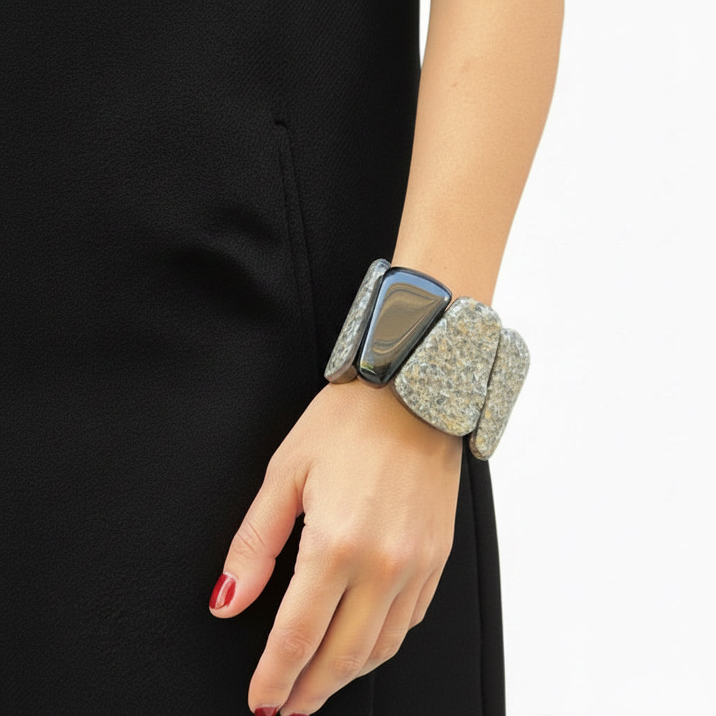 Pulsera combinada tipo piedra