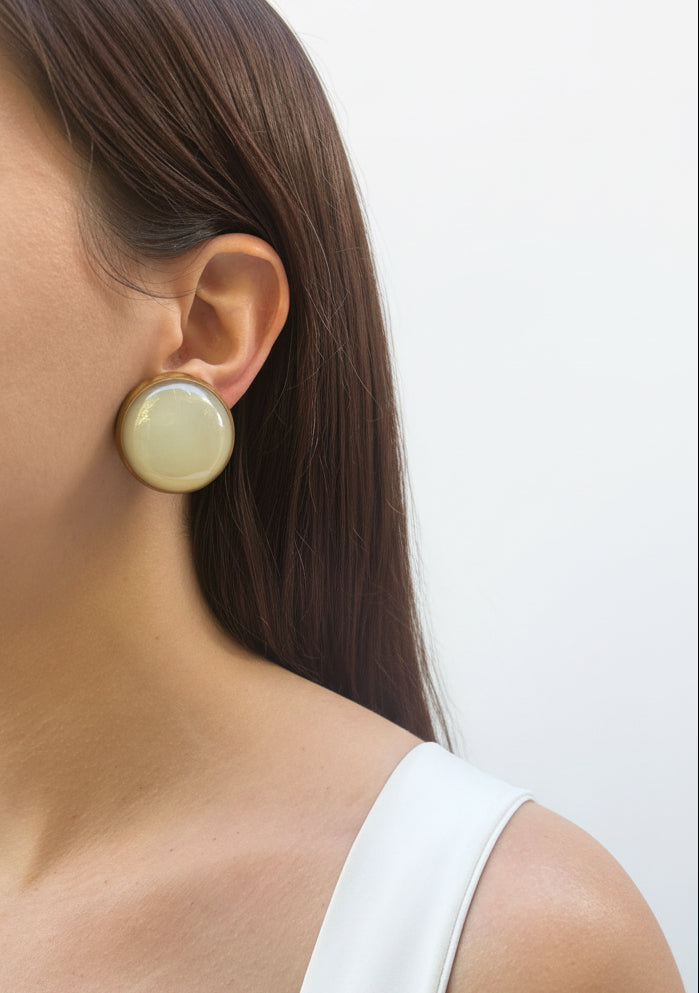 Aros media pastilla beige y marrón