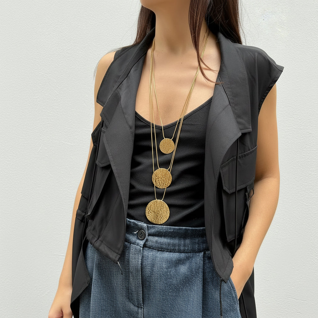 Collar triple medallón