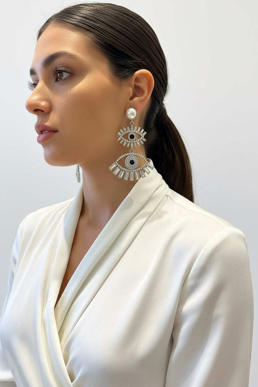 Aros ojos de strass