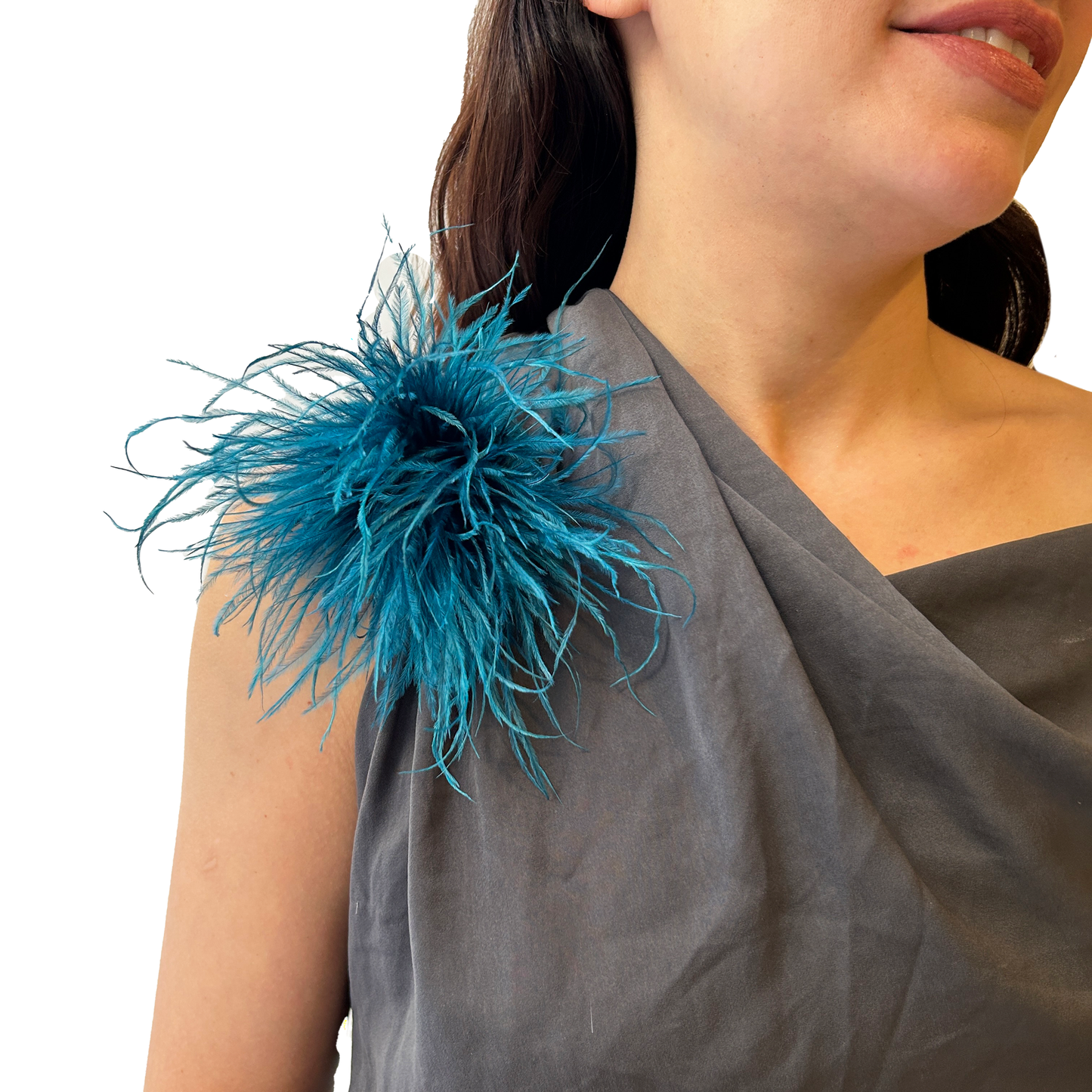 Broche plumas avestruz