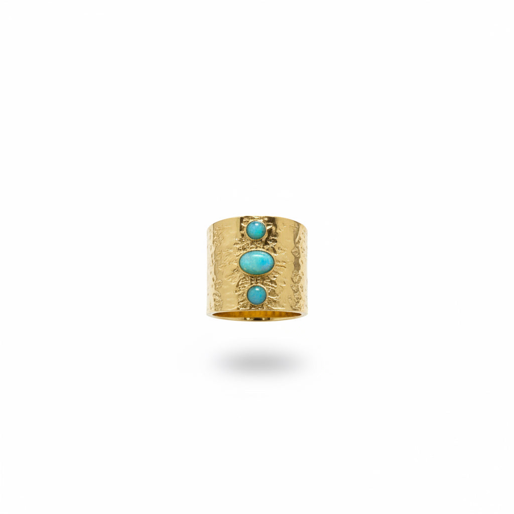 Anillo triple piedra