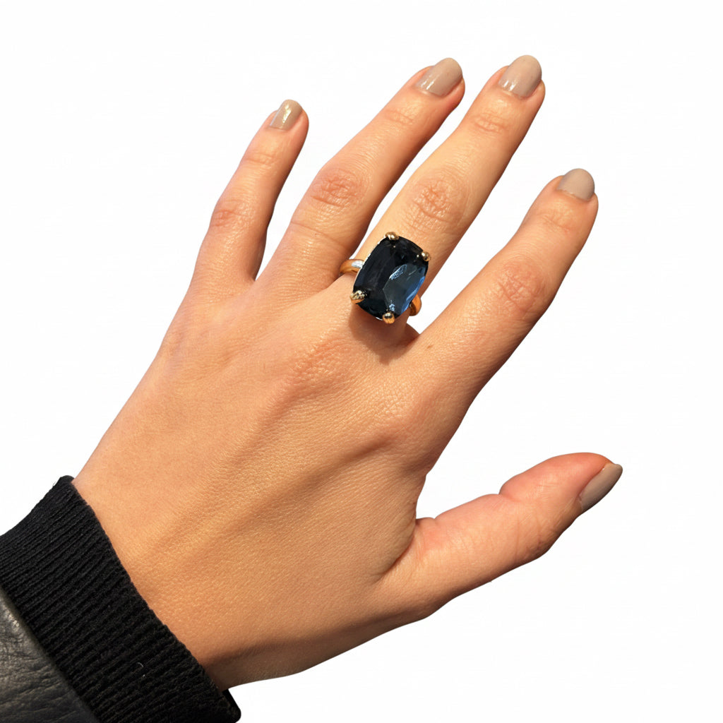 Anillo cristal azul