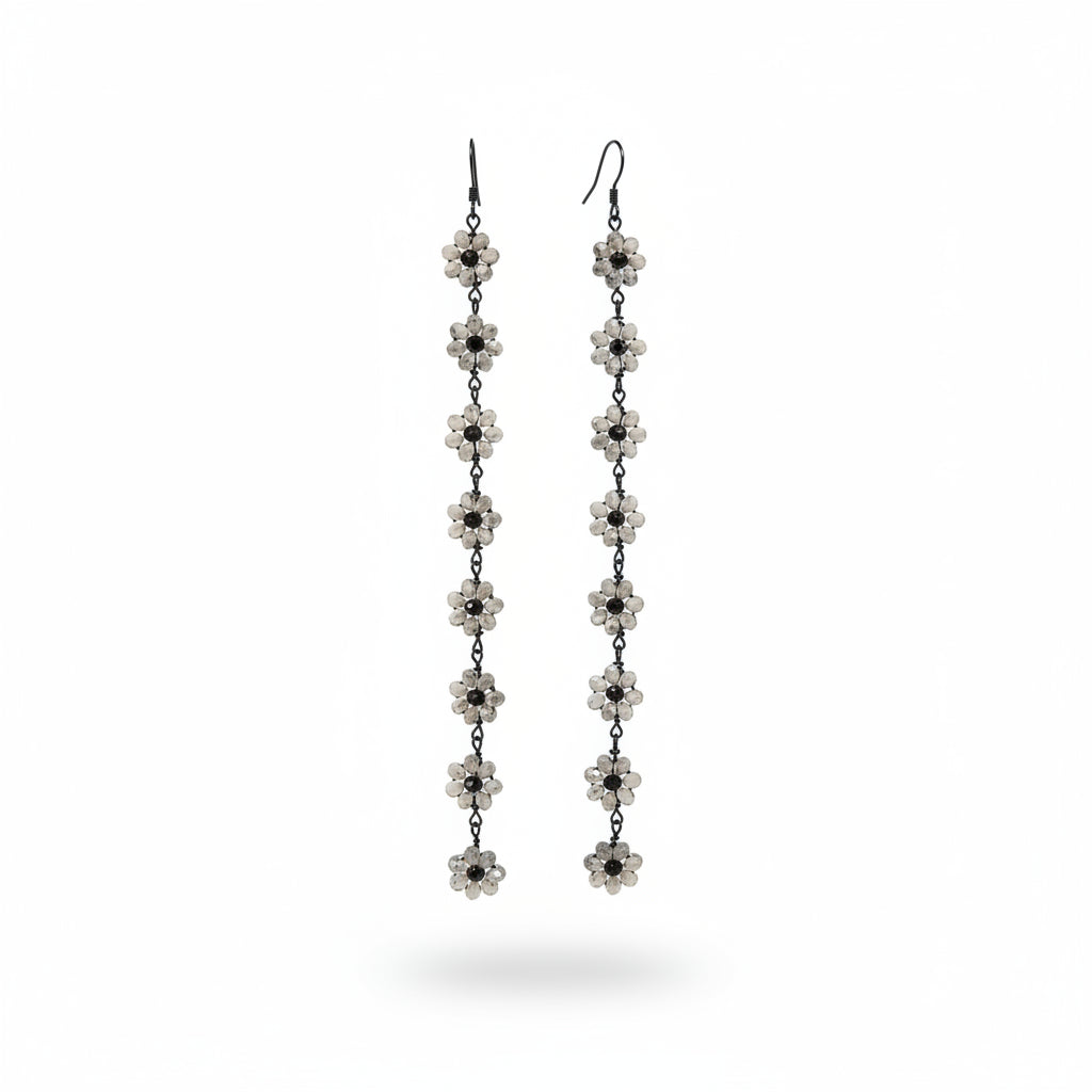 Aros largos mini flores