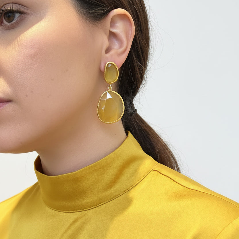 Aros agata amarillo