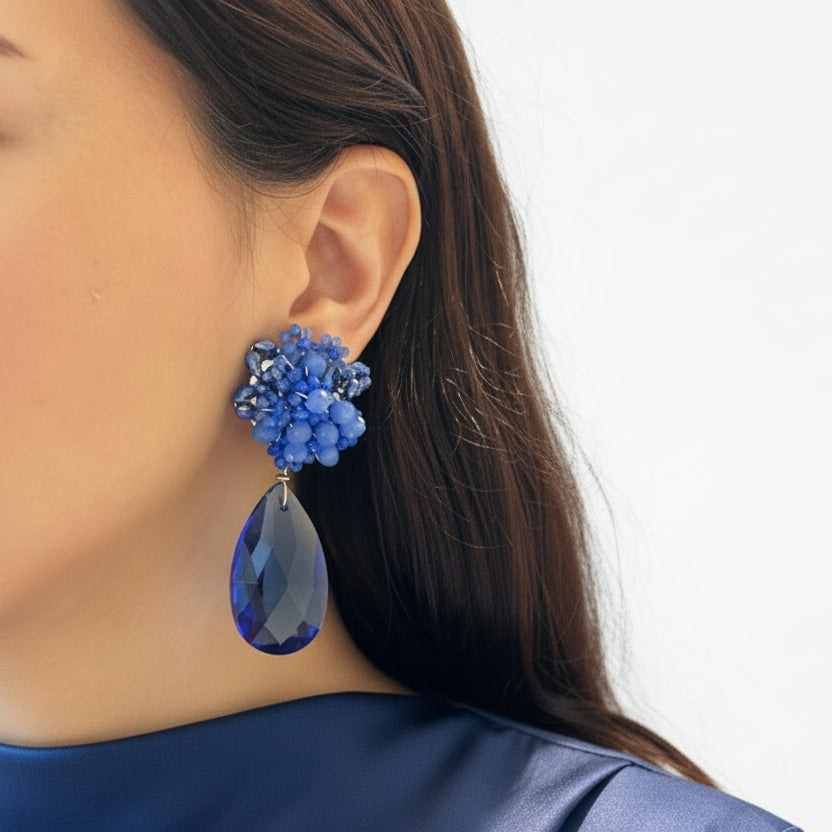 Aros gota azul