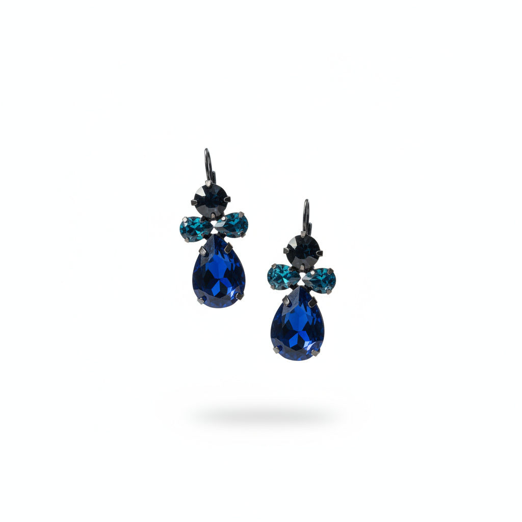 Aros cristales azules cortos
