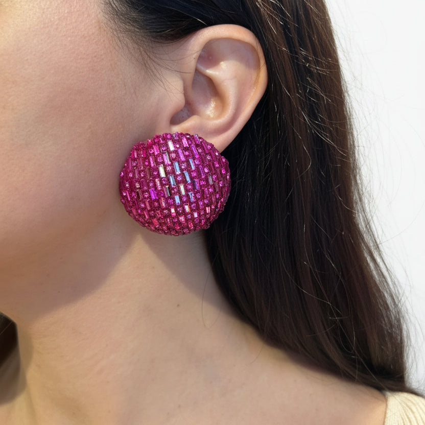 Aros cortos de strass