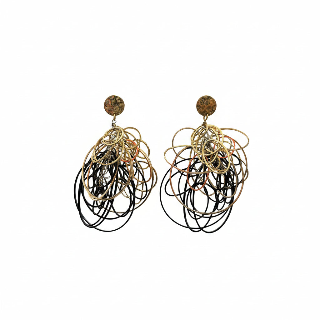 Aros dorado y negro