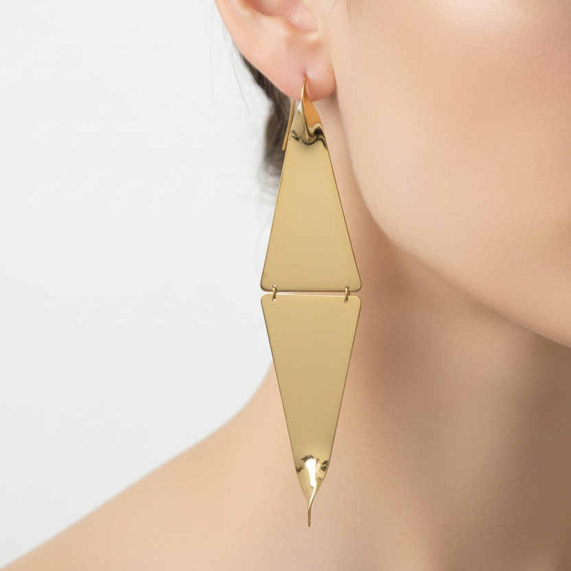 Aros dorados geométricos