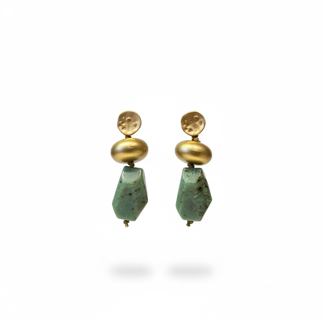 Aros dorados y verde