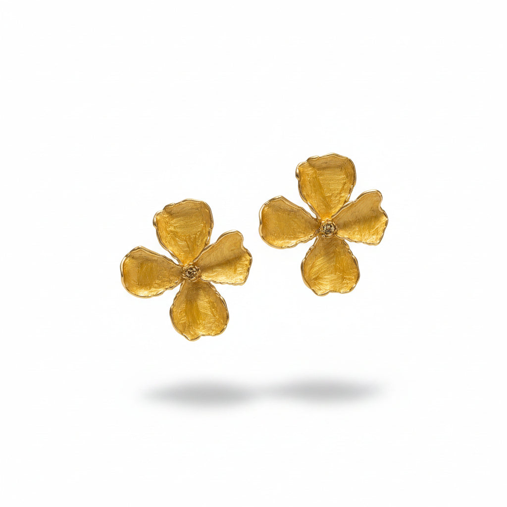 Aros flor dorada