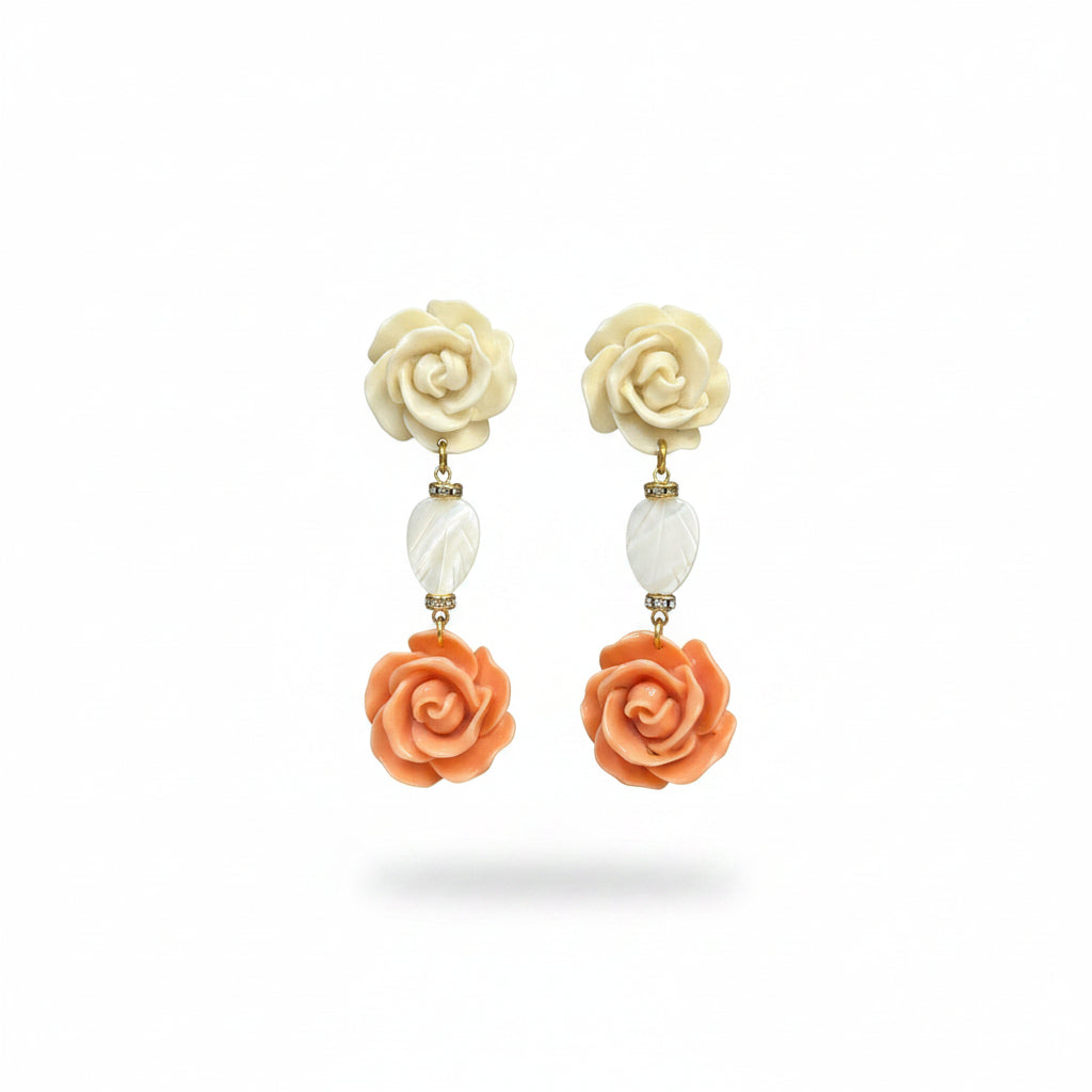 Aros flor nacar
