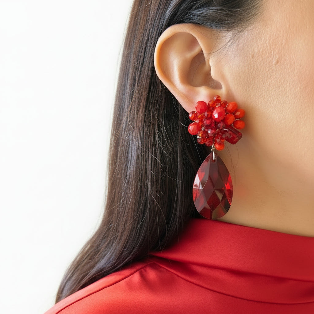 Aros gota roja