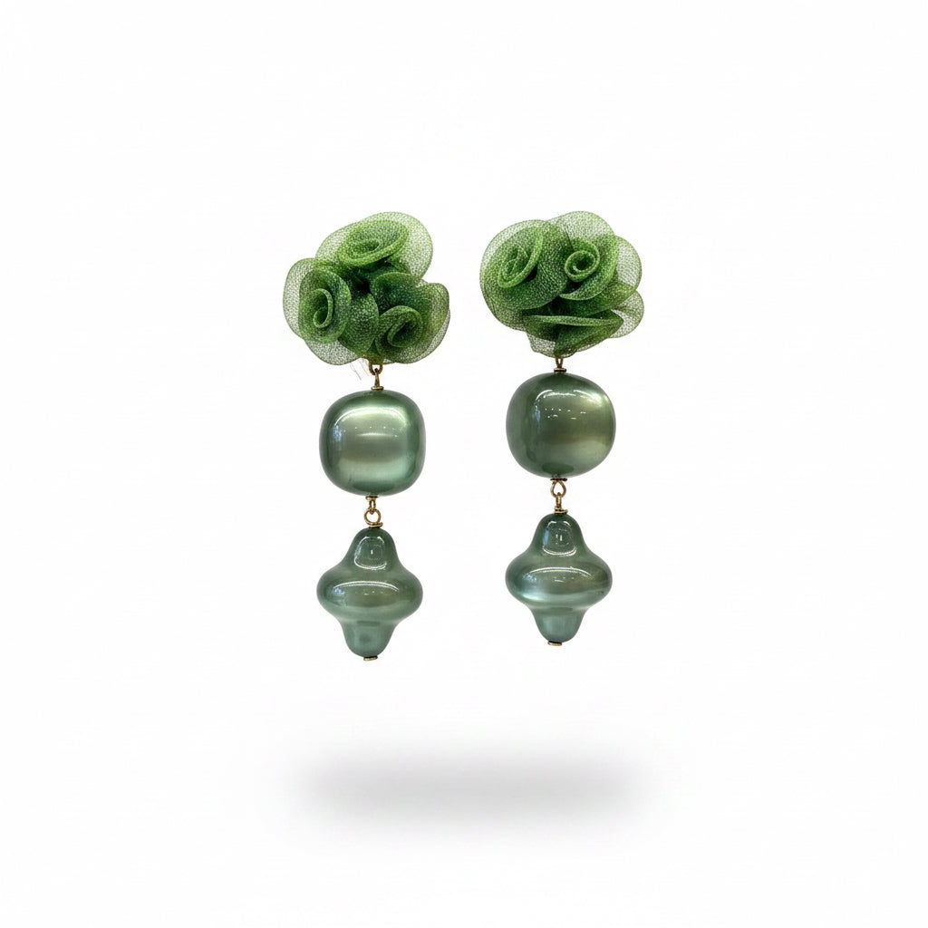 Aros verdes con flor