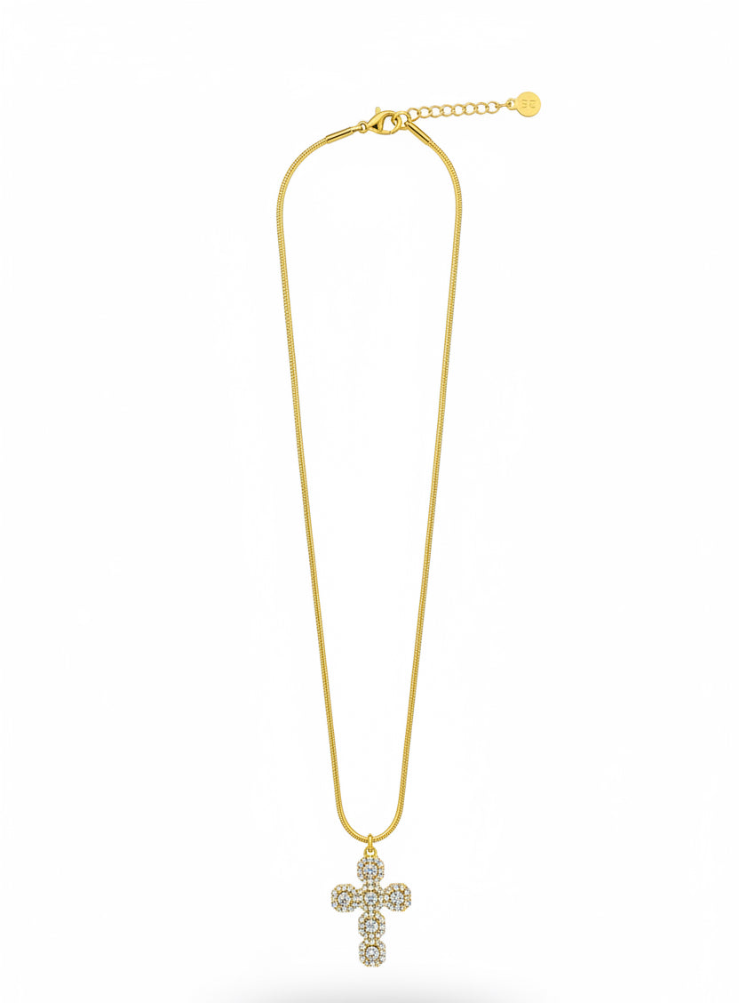 Collar cruz de zirconia