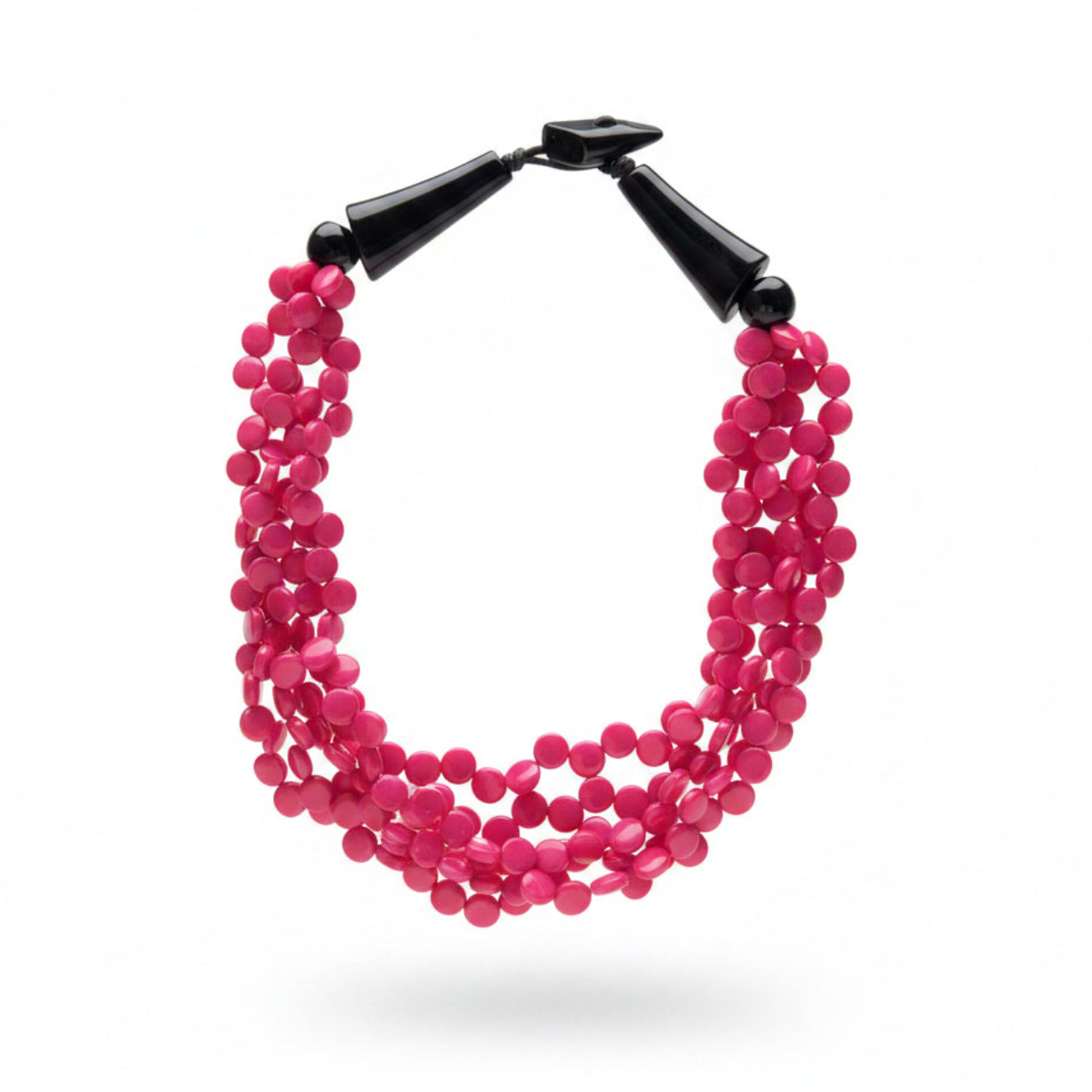 Collar fucsia y negro