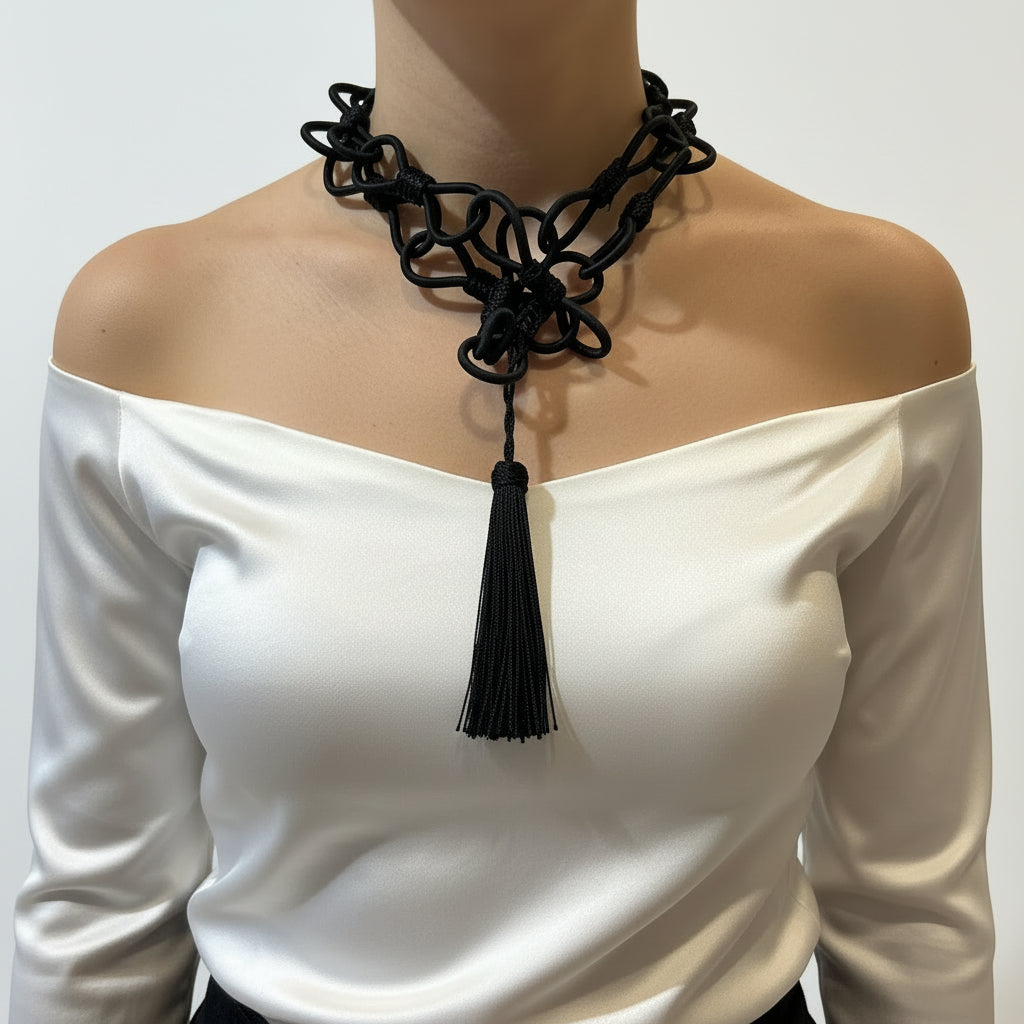 Collar extra largo seda
