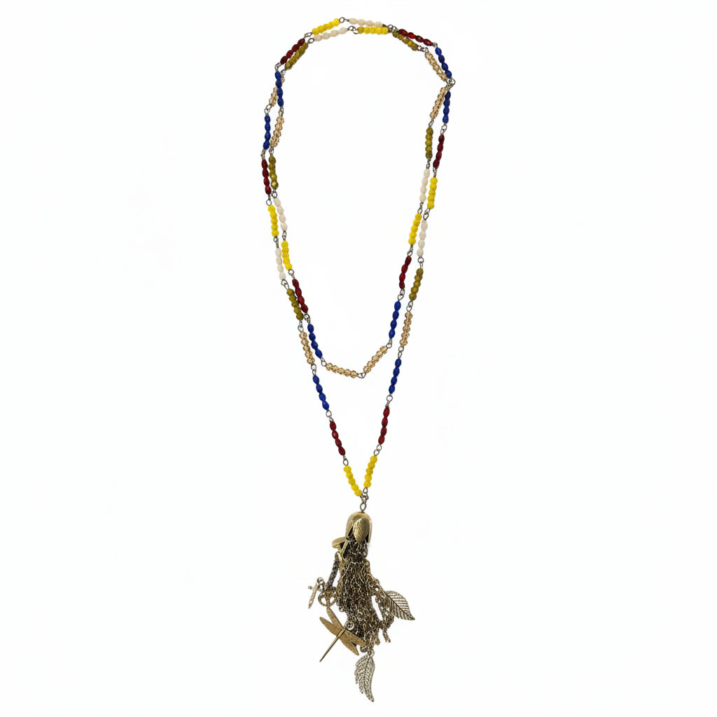 Collar largo cristales multicolor