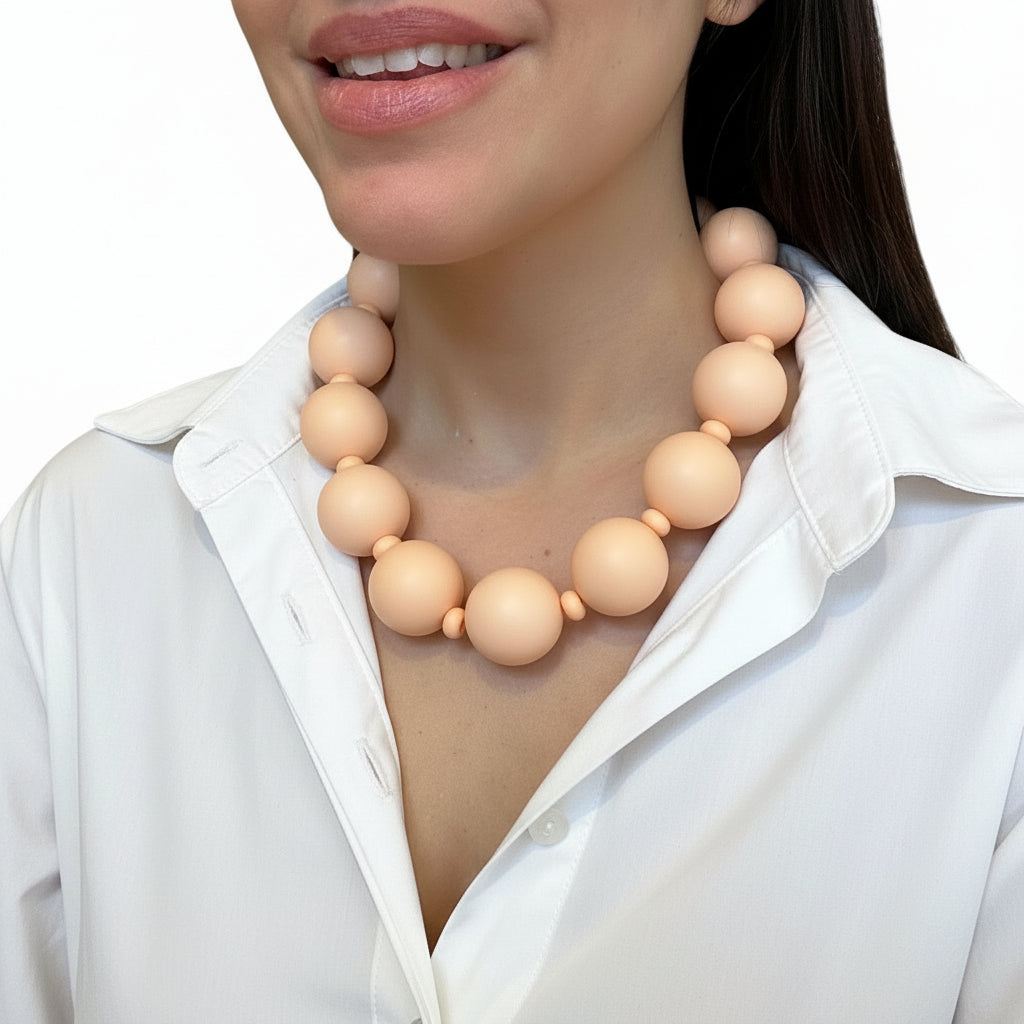 Collar esferas rosa