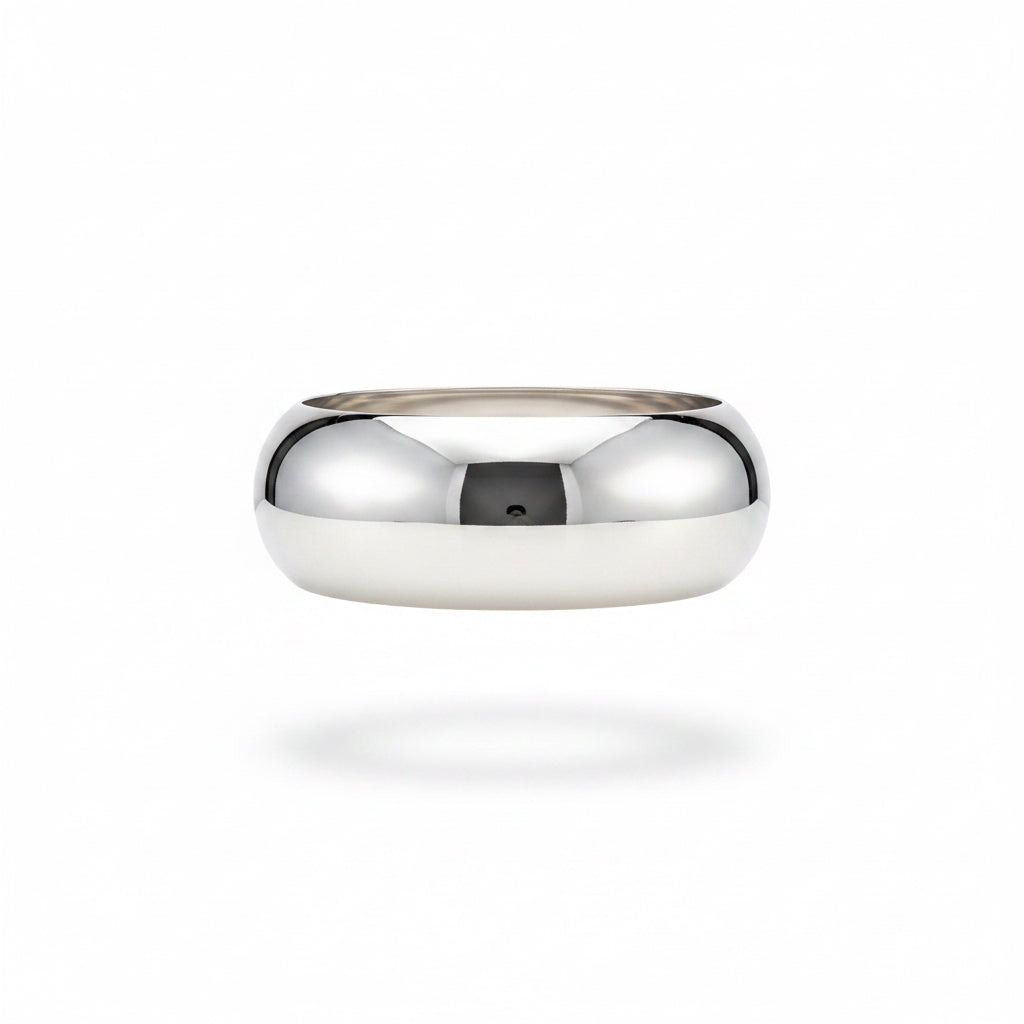 Pulsera plateada ancha