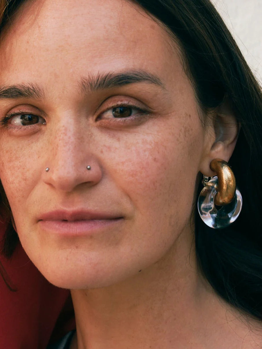 Aros "HAVANA DORADO Y TRANSPARENTE" Monies