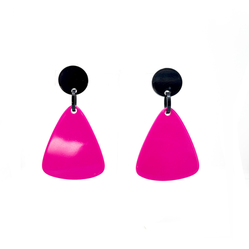 aros de resina fucsia y negro