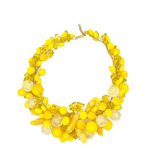 collar de resina amarillo
