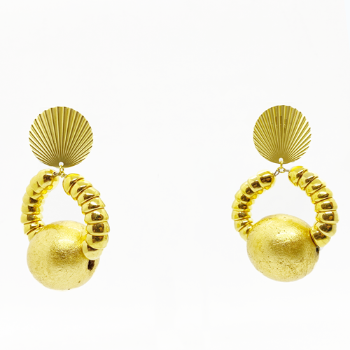 resin golden earrings