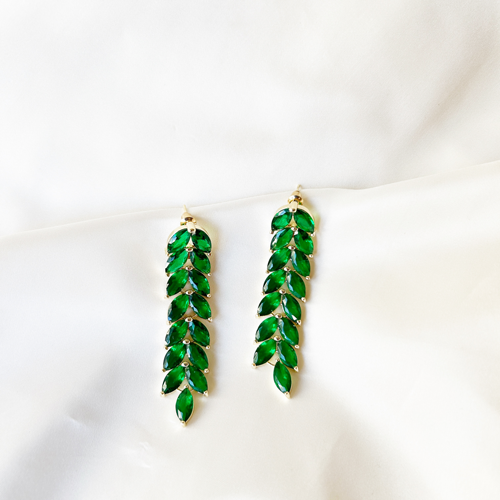 green zirconia earrings