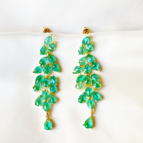 zirconia green earrings