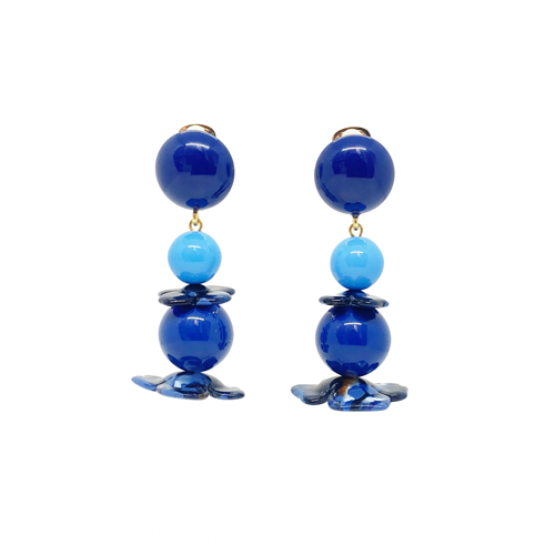 blue resin earrings