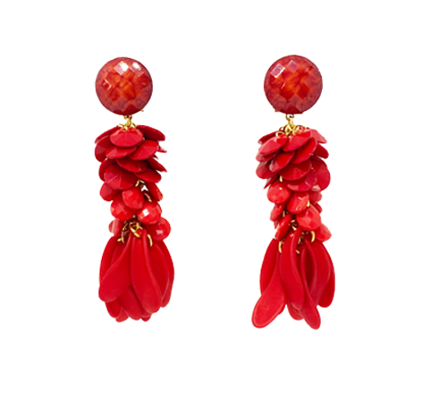 red resin earrings