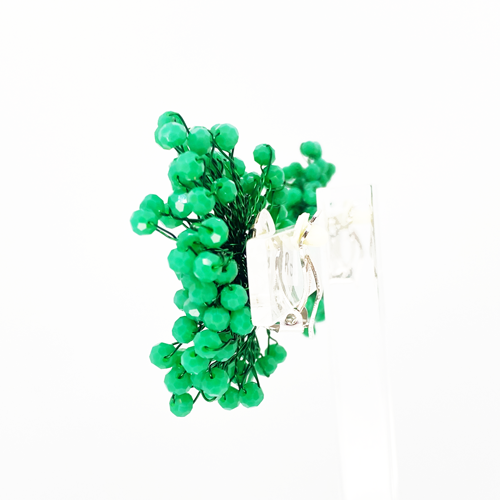 Short green crystal hoops