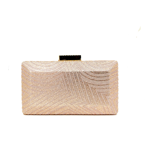 clutch rosado de cristal