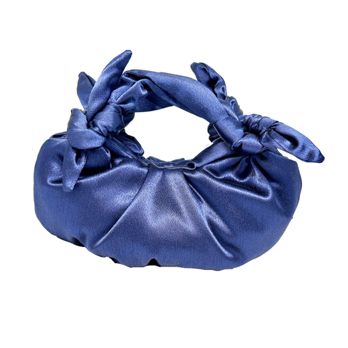 bolso de saten azul
