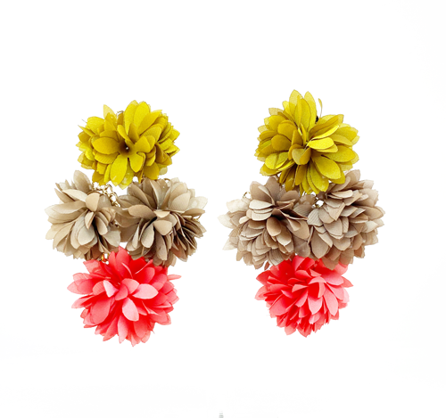 fabric flower earrings