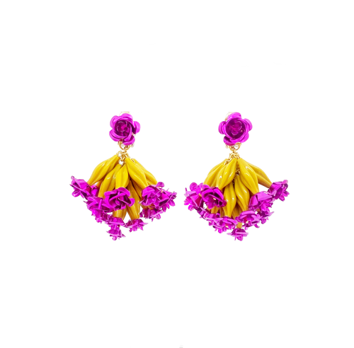 fuchsia flowers earrings