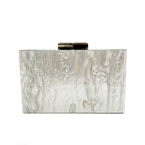 clutch de acrilico gris
