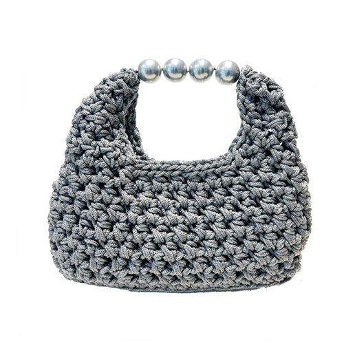 bolso de macrame gris