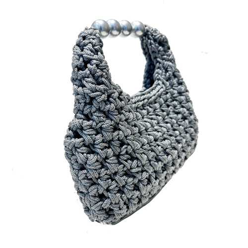 Bolso de mano macrame gris