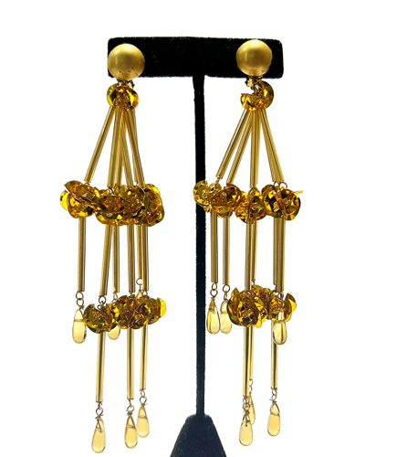 Aros largos lentejuela cristal