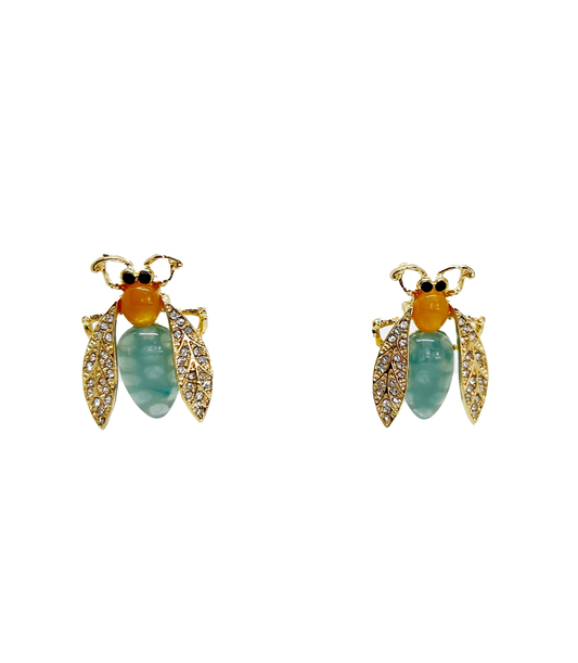 aros pequeños de insectos de resina y strass 
