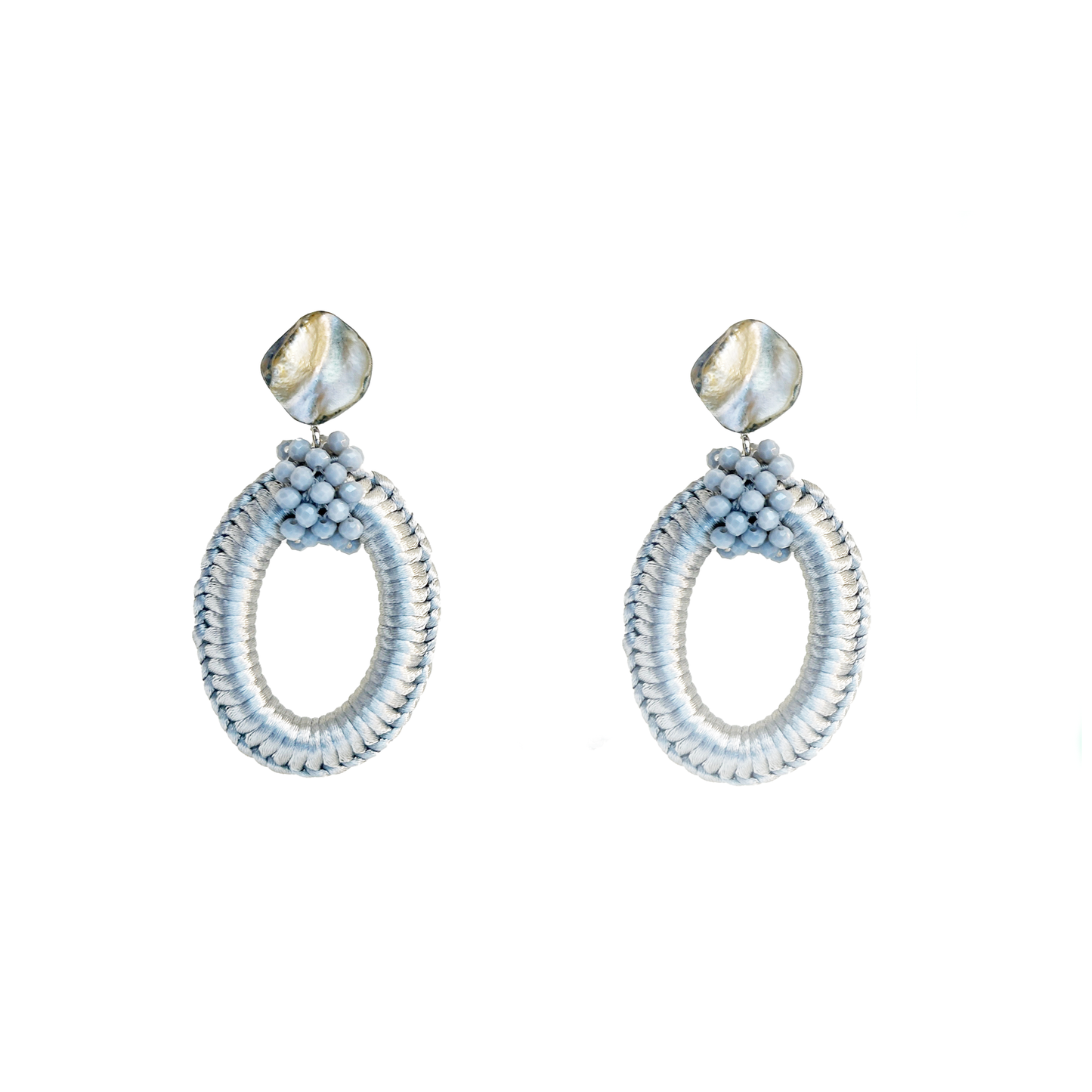 aros de nacar gris 

