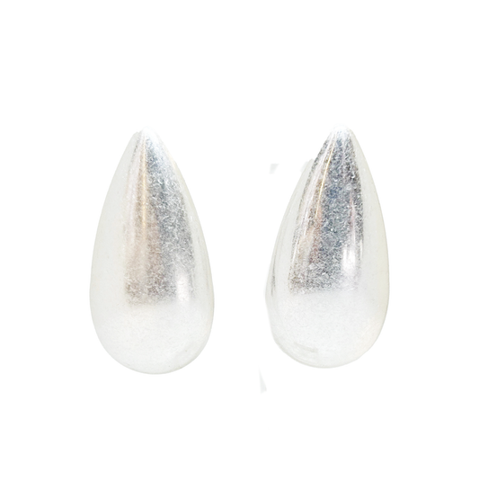 aros plateados opacos larfos
