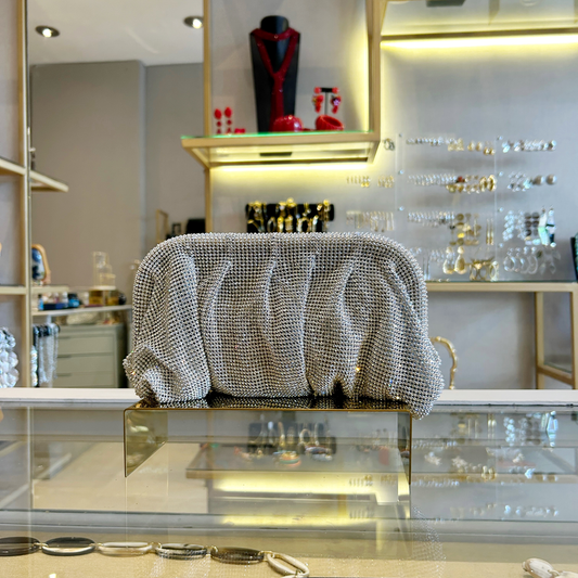 bolso de strass plteado 